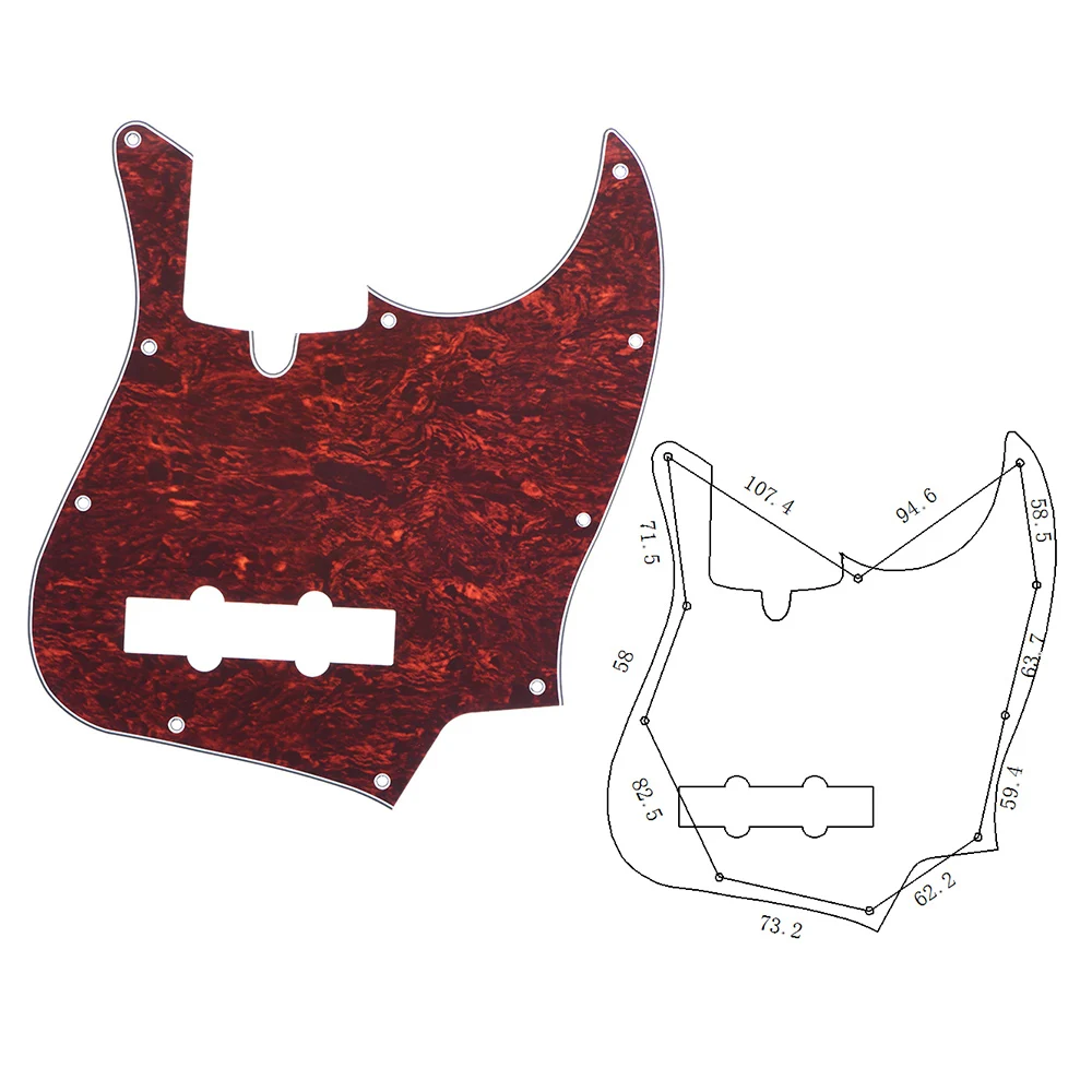 4Ply PVC JB Style Bass Pickguard Pick Guard Scratch Plate 10 отверстий для американского/мексиканского