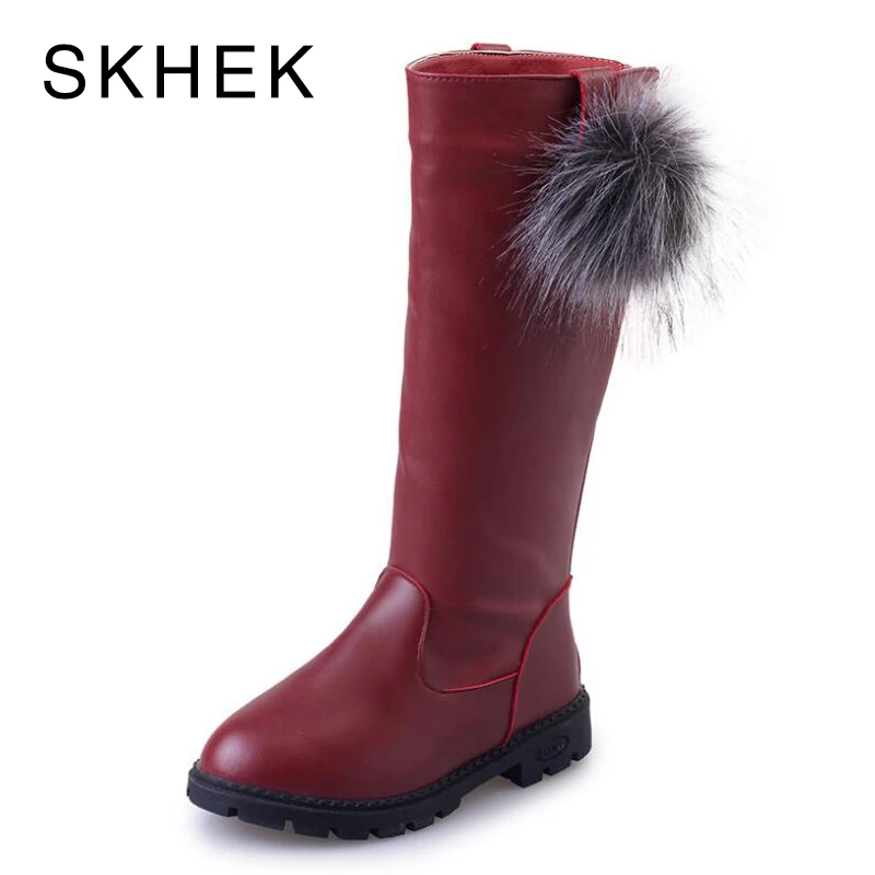 SKHEK/детские сапоги до колена Обувь для девочек Модные детские 2018 Осенне зимняя