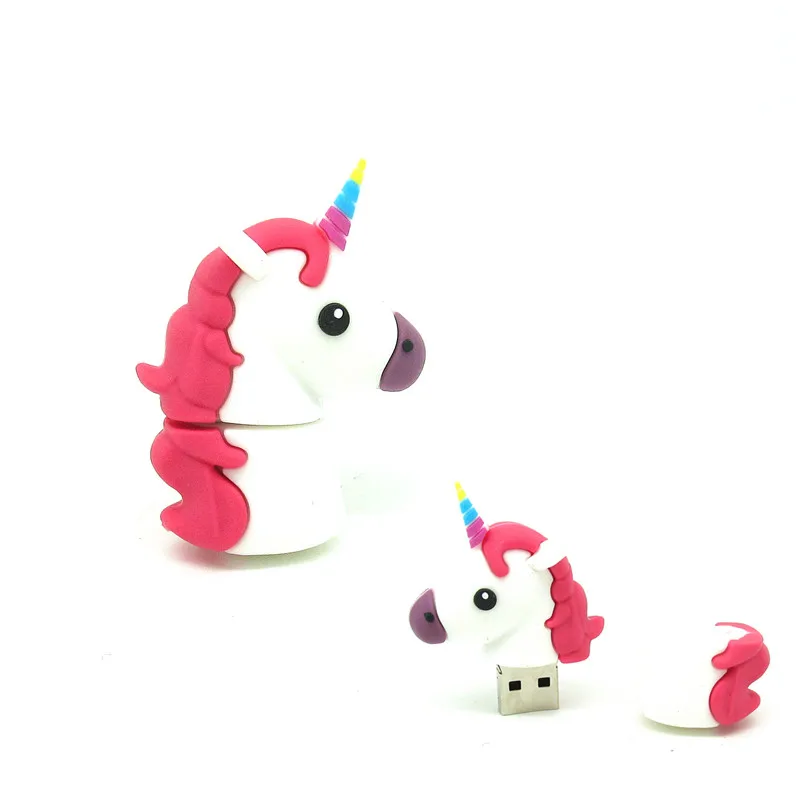 Милый черный синий Розовый Единорог флэш-накопитель usb мини подарок память