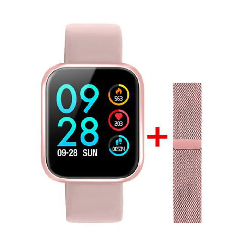pink Ravi P70 T80 Смарт-часы IP68 водонепроницаемый монитор пульса давления плавательный трекер спортивные мужские женские Смарт-часы для Xiaomi huawei - Цвет: pink