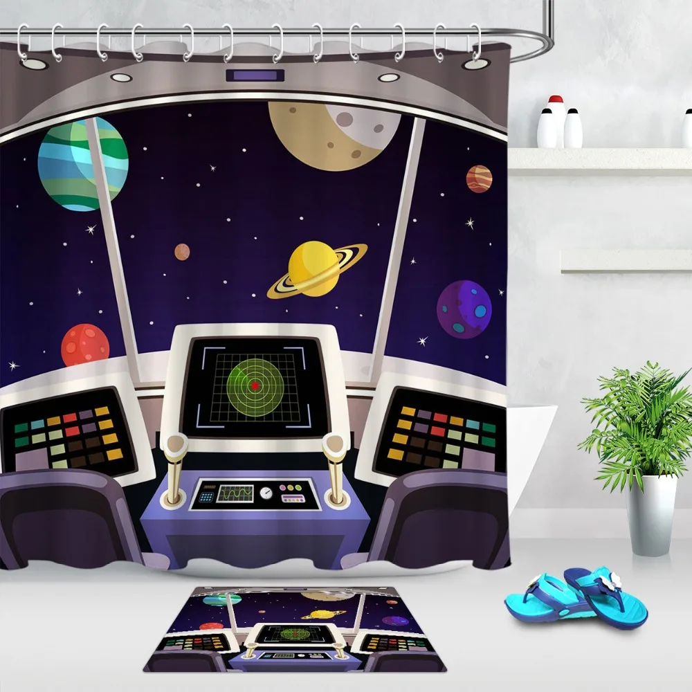LB Milky Way космический корабль Сатурн Марс планета занавеска для душа ванная