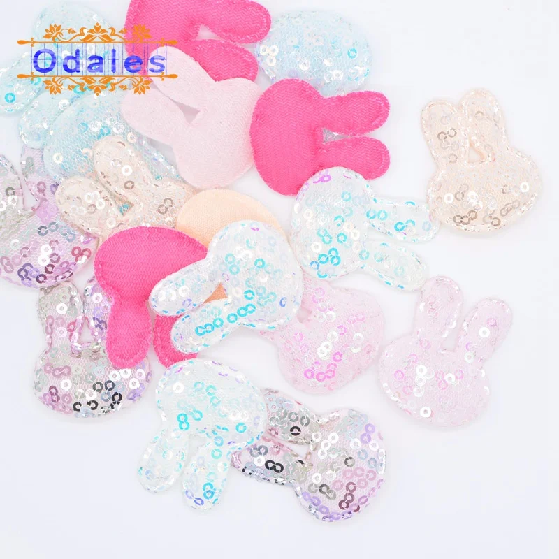 24 шт Смешанные аппликацией кролик кофточка с длинным рукавом на одной стороне