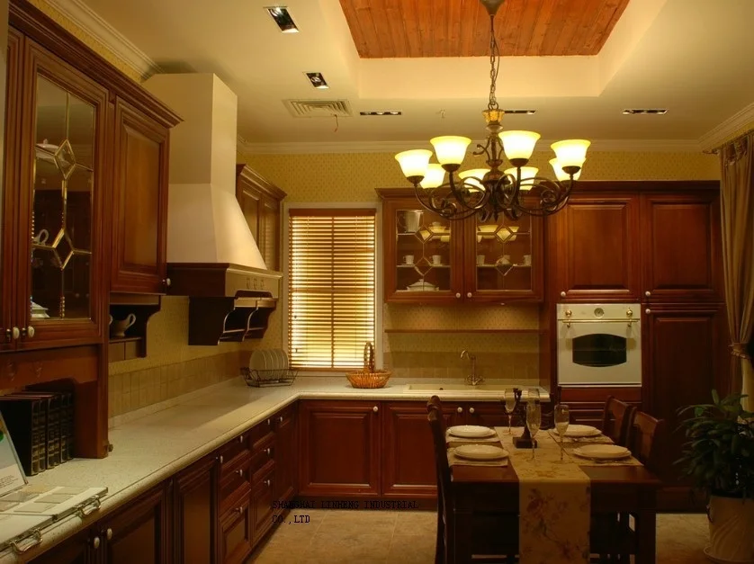 

fancy cherry solid wood kitchen cabinets(LH-SW058)