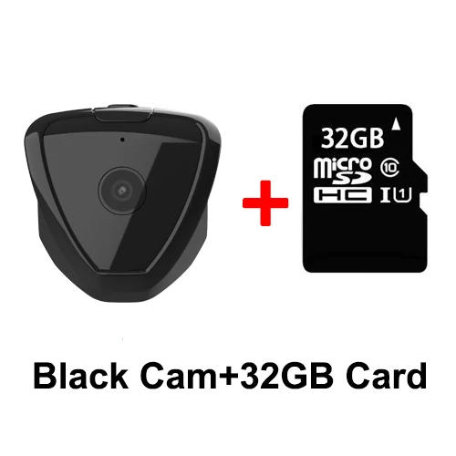 Black with 32GB Мини-камера HD 720 P, беспроводная, Wifi, IP, микро видеокамера, камера наблюдения, ночное видение, движения, обнаруживает, портативная, Домашняя безопасность - Цвет: Black with 32GB