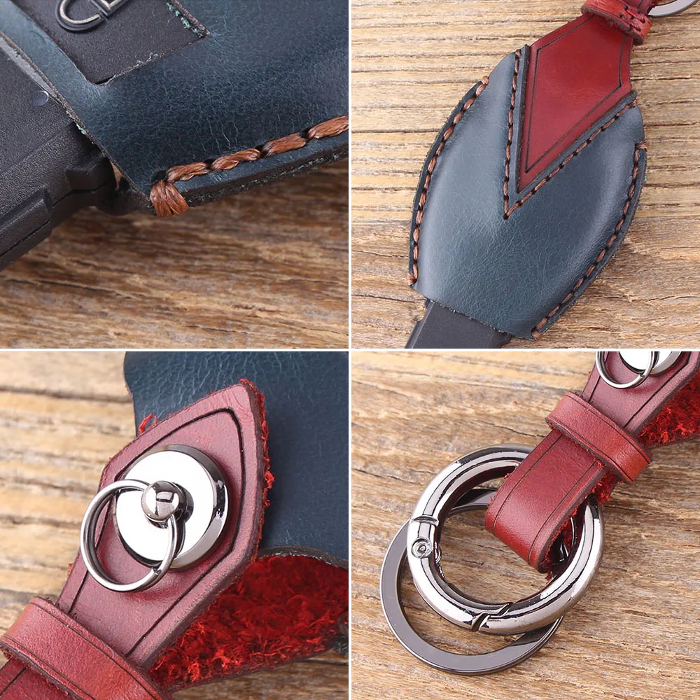 Кожаный чехол KEYYOU для смарт ключей Benz S SL ML SLK CLK E 3 кнопки Mercedes|car key case cover|smart buttonkey for
