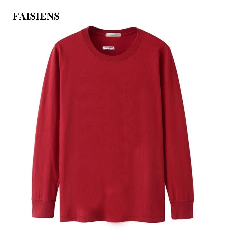 FAISIENS, зима, Большая распродажа, Мужская футболка, 5XL, 6XL, длинный рукав, дешево, осень, плюс размер, большой размер, 7XL, 8XL, футболки, хлопок, домашняя, черная, Тройка