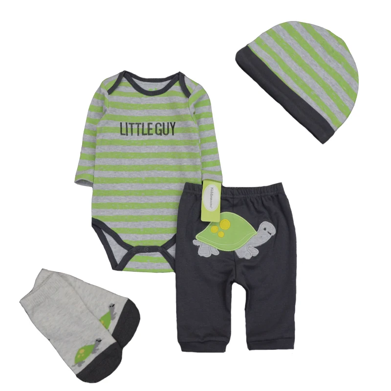 Осенние комплекты одежды для маленьких мальчиков комбинезон с короткими