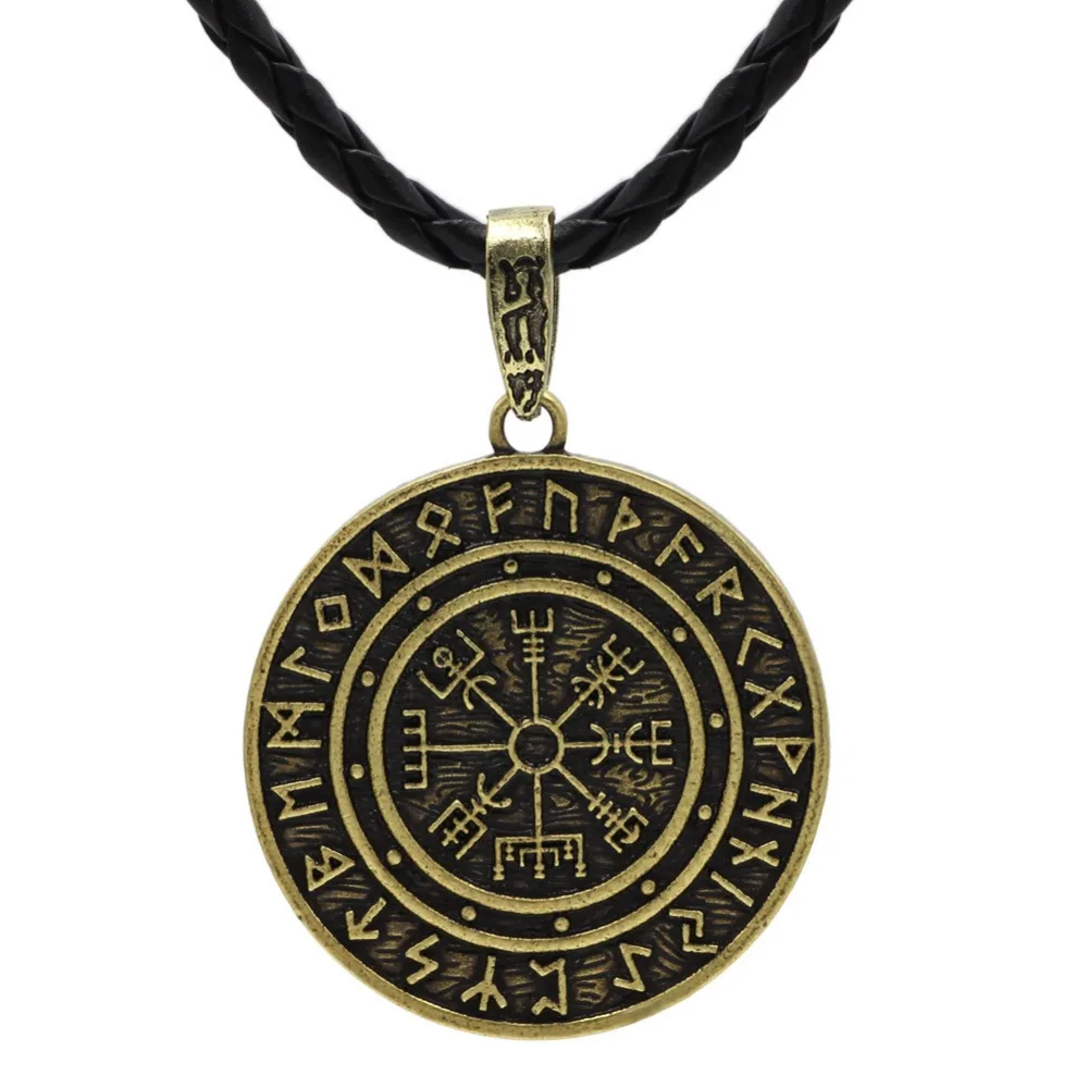 DASHI винтажный Valknut языческий амулет Vegvisir Viking восковой шнур скандинавский
