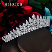 hibride new sparkling cubic zircon pave bride tiaras crown luxury hairbands headpiece crown hair accessories party gifts c 70