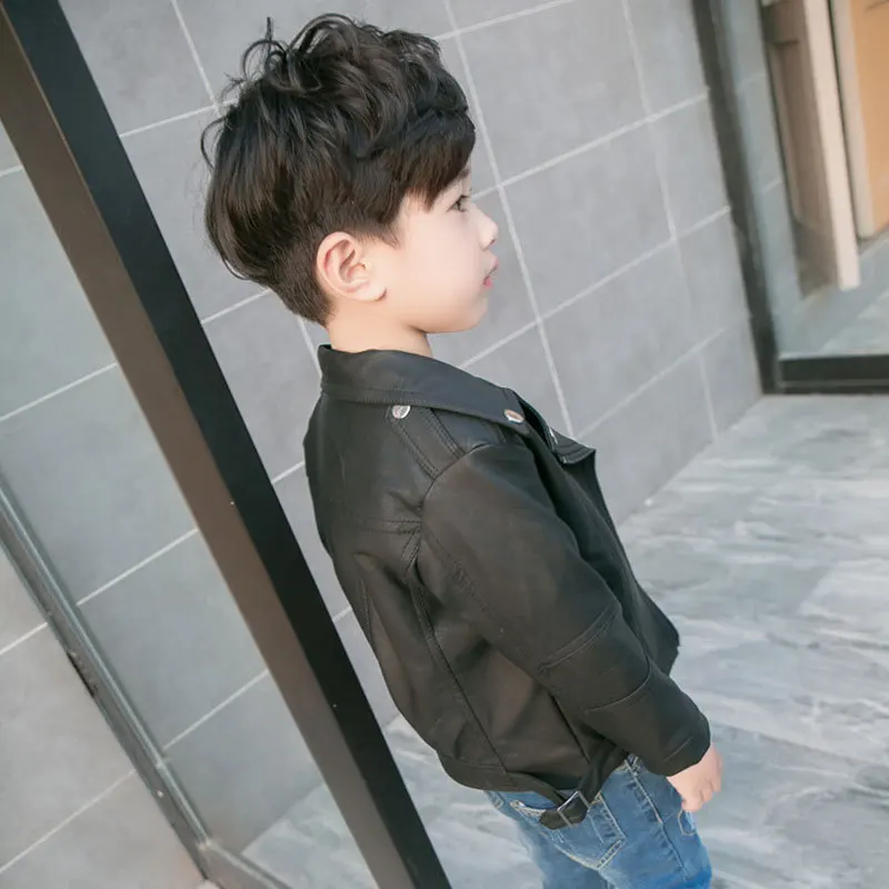 2018 детская кожаная куртка пальто Детские ветровки куртки для маленьких
