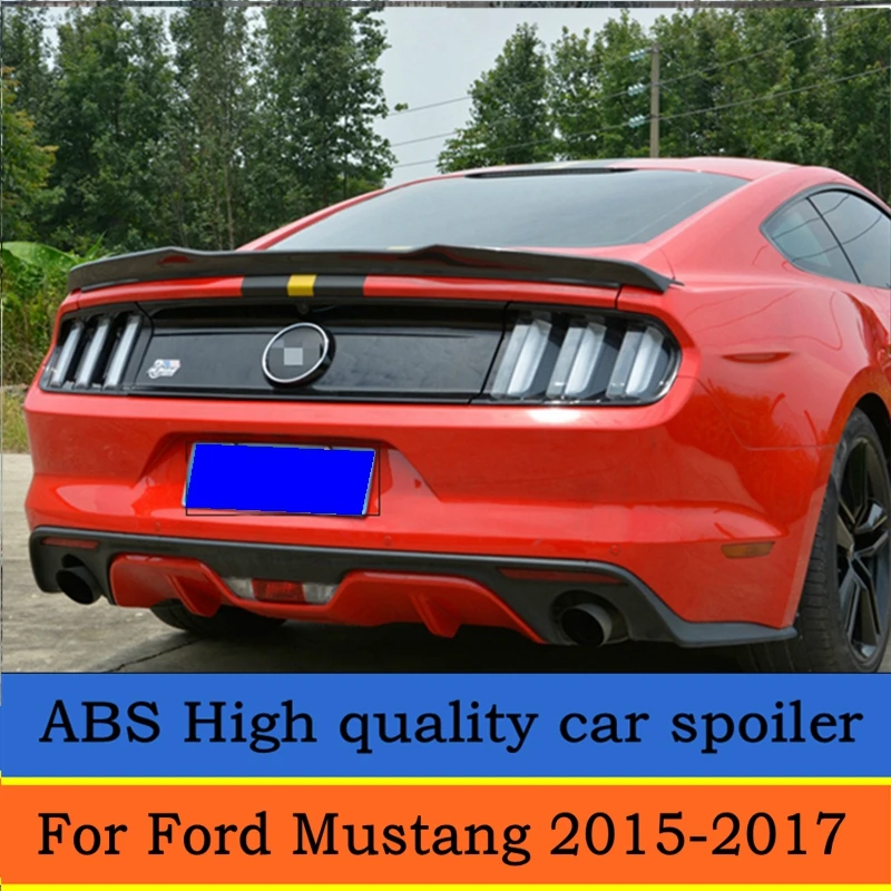 Для Ford Mustang ABS Пластиковый материал спойлер заднего багажника крыла 2015 2016 2017 авто
