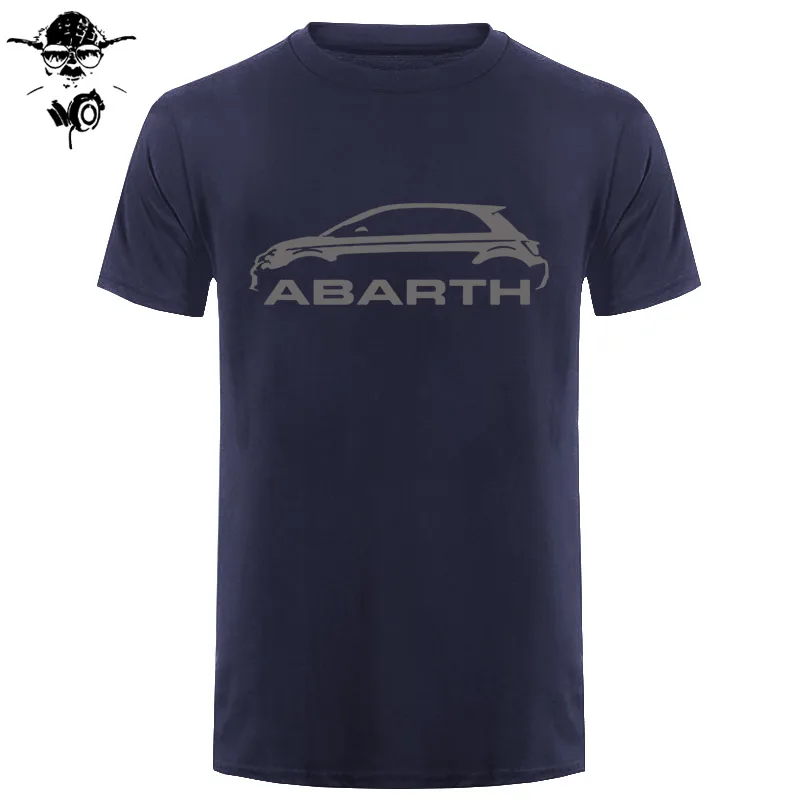 Мужская футболка Fiat 500 Abarth Classic Car s высокого качества с круглым вырезом s забавная футболка новинка футболка - Цвет: navy gray