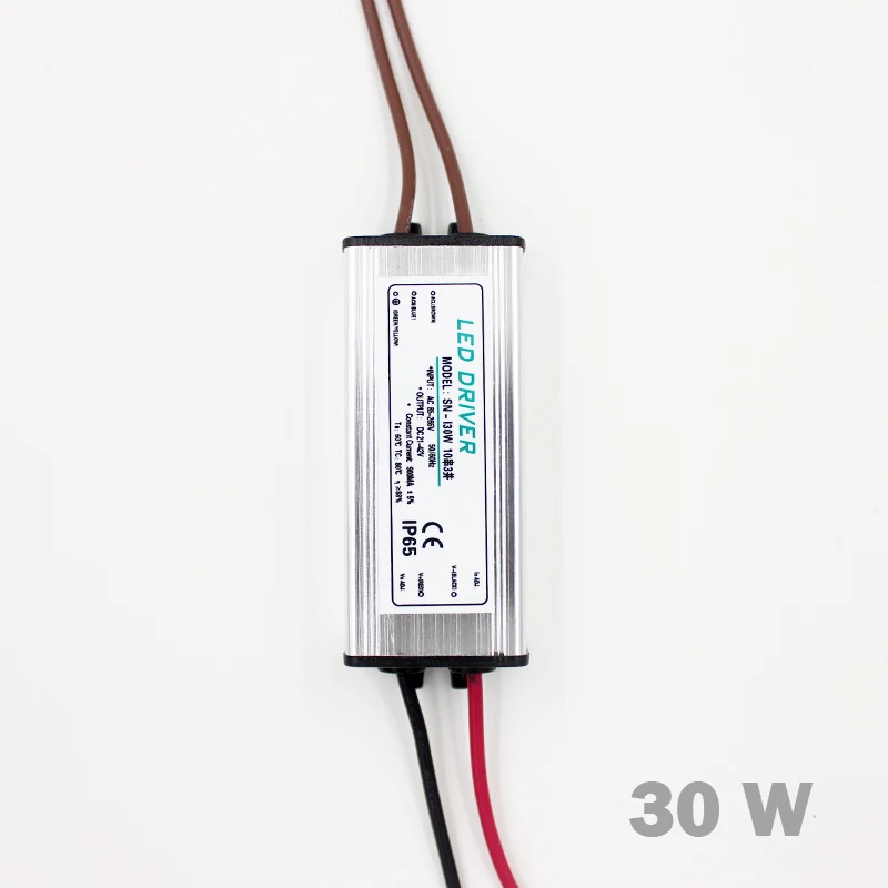 1pce 10-100W 10Series2 10Series3 10Series5 10Series10 параллельно Водонепроницаемый IP66 светодиодный светильник Светодиодный драйвер Трансформатор Питание адаптер - Цвет: 30W  Waterproof