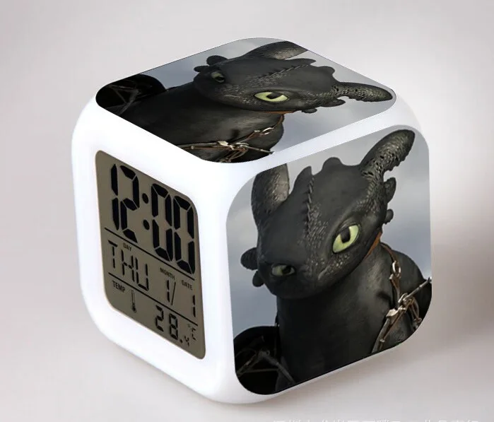 Аниме Как приручить дракона 2 фигурка Беззубика будильник светодиодсветодиодный