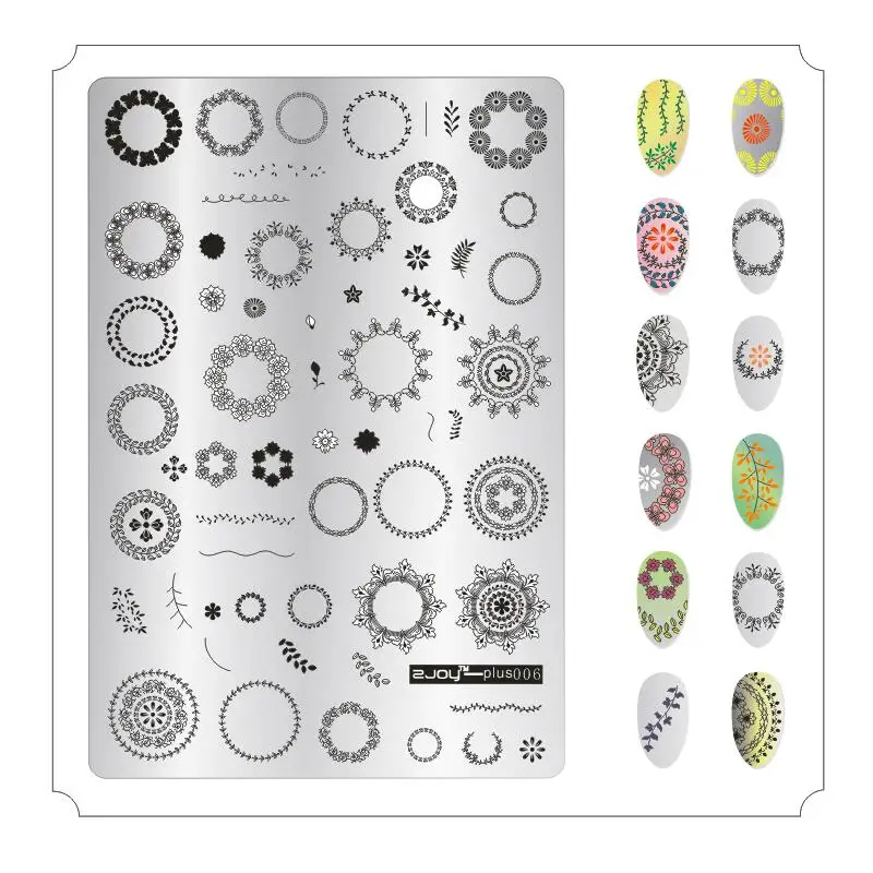 Zjoy-Plus штамповка Nailart изображения пластины.-Цветок/полосы штамповки пластины 14,5x9,5 см дизайн ногтей штамп шаблон изображения пластины, 34