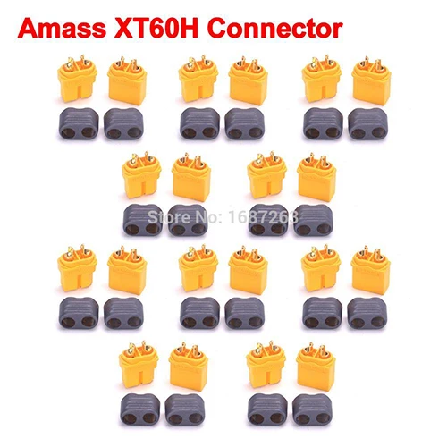 10pairs Amass XT60H 10 пар XT30 XT30U XT60 XT60H XT90 EC2 EC3 EC5 T разъем батареи набор мужской женский Позолоченный разъем типа "банан" для RC частей - Цвет: 10pairs Amass XT60H
