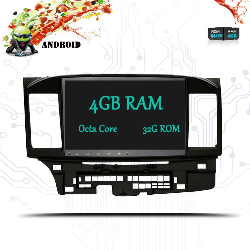 10.1&quot android 9.0 4G RAM 64G car radio multimedia player For Mitsubishi Lancer 07-2016 Auto 2 din dvd gps navigation stereo |