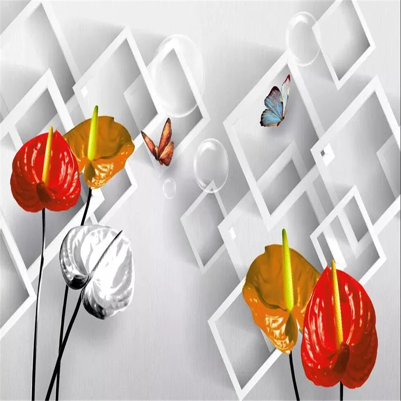 Decorative wallpaper Hd horseshoe butterfly 3D TV background wall painting | Обустройство дома