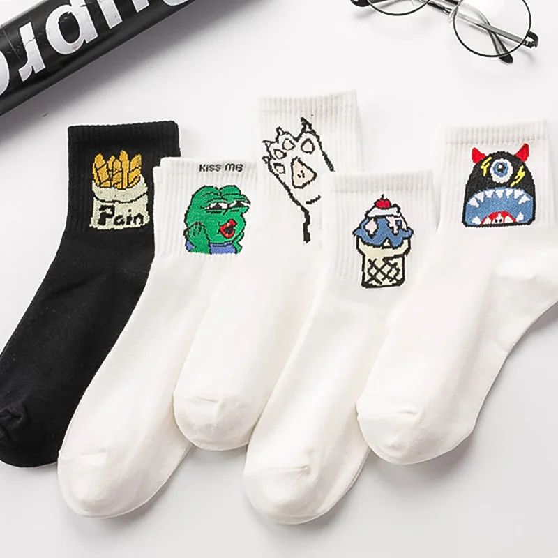 Модная одежда с героями мультфильма Милые короткие носки женские Харадзюку