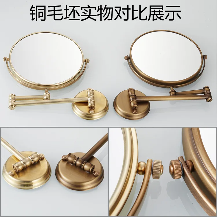 Ретро ванная комната 8 дюймов складное зеркало для макияжа откидное