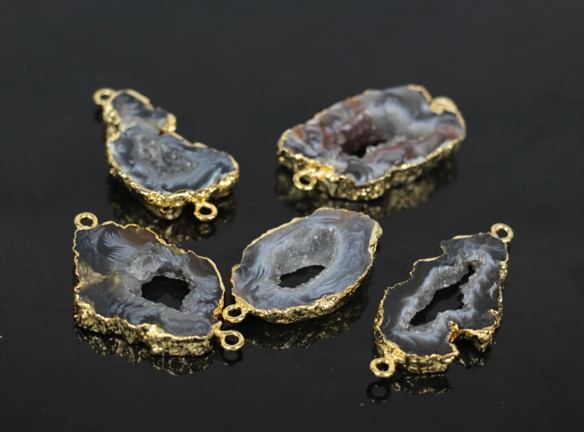 5 шт./лот Натуральный Druzy Drusy драгоценные камни фрагмент жеоды кулон бусины сырой