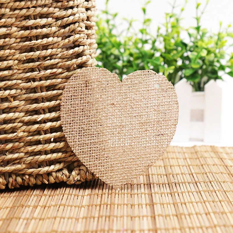 2pcs heart Hessian джутовая Мешковина с цифрами и сердечками, украшение для стола 0-9, табличка «сделай сам», баннерная гирлянда с днем рождения, для свадебной вечеринки - Цвет: 2pcs heart