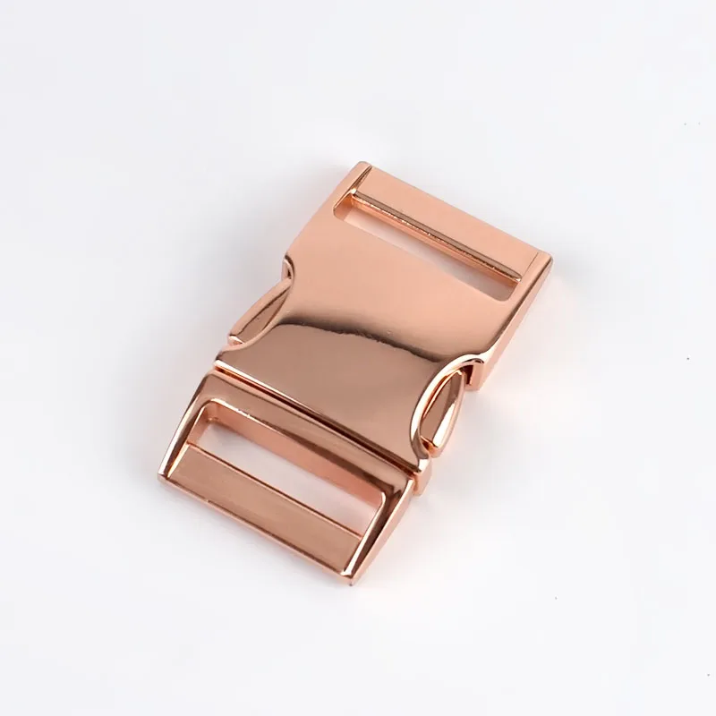 Meetee 10pcs Metal Curved Side Release Buckle for 25mm Webbing Strap Backpack Bag Luggage Hook Belt Buckle DIY Accessories AP518 - Цвет: rose gold