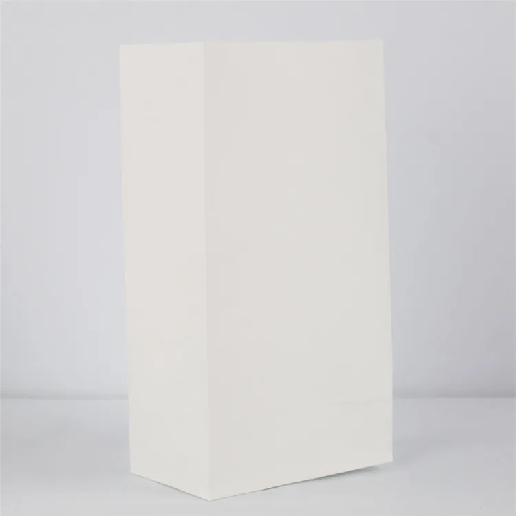 White Zilue 50 шт./лот, крафт-бумажный пакет, разноцветный, без ручки, Подарочная посылка, для походов в лагерь, вечерние, бумажный пакет, упаковка для еды, 23 см X 12 см X 7,5 см - Цвет: White