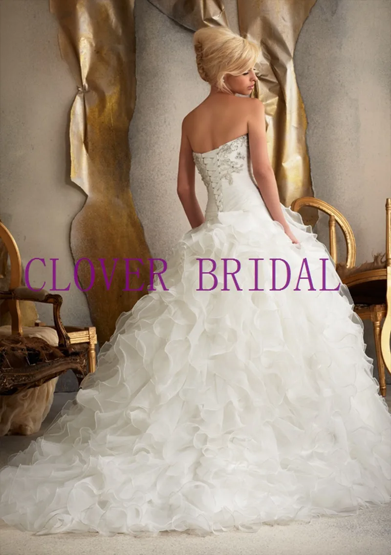 2016 Со Новый Стиль Слоновая Кость/белый Длинный Органзы Бисером Ruched Pleat