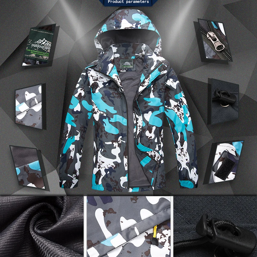 Мужская и Женская ветровка Mountainskin Водонепроницаемая дышащая куртка для