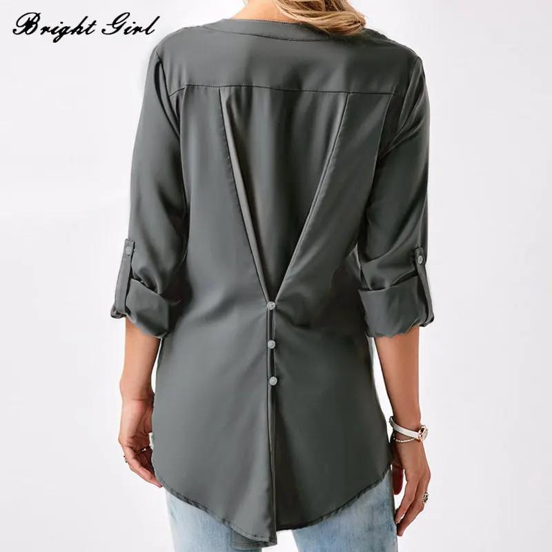 Яркие женские рубашки для девочек летние повседневные блузки топы с v-образным