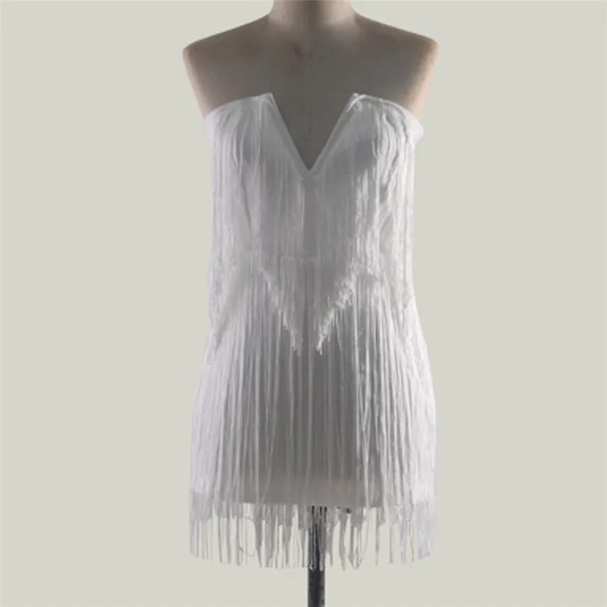 Платье мини с глубоким V образным вырезом без бретелек|Женские платья| |