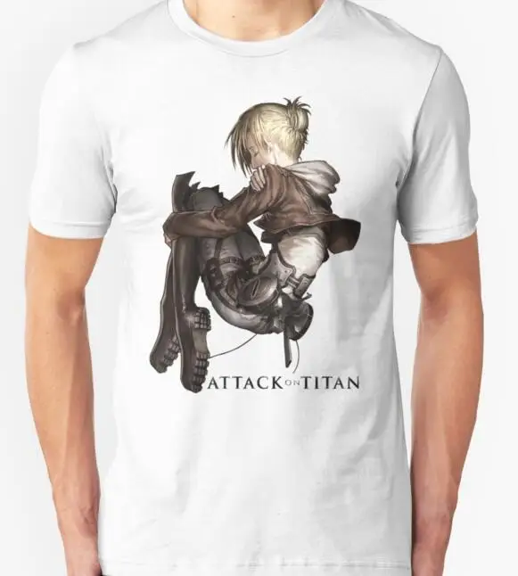 Дешевые Моды Т Рубашки Мужчин SHINGEKI НЕТ KYOJIN Энни Футболки хлопок Обычная O Шеи Топы