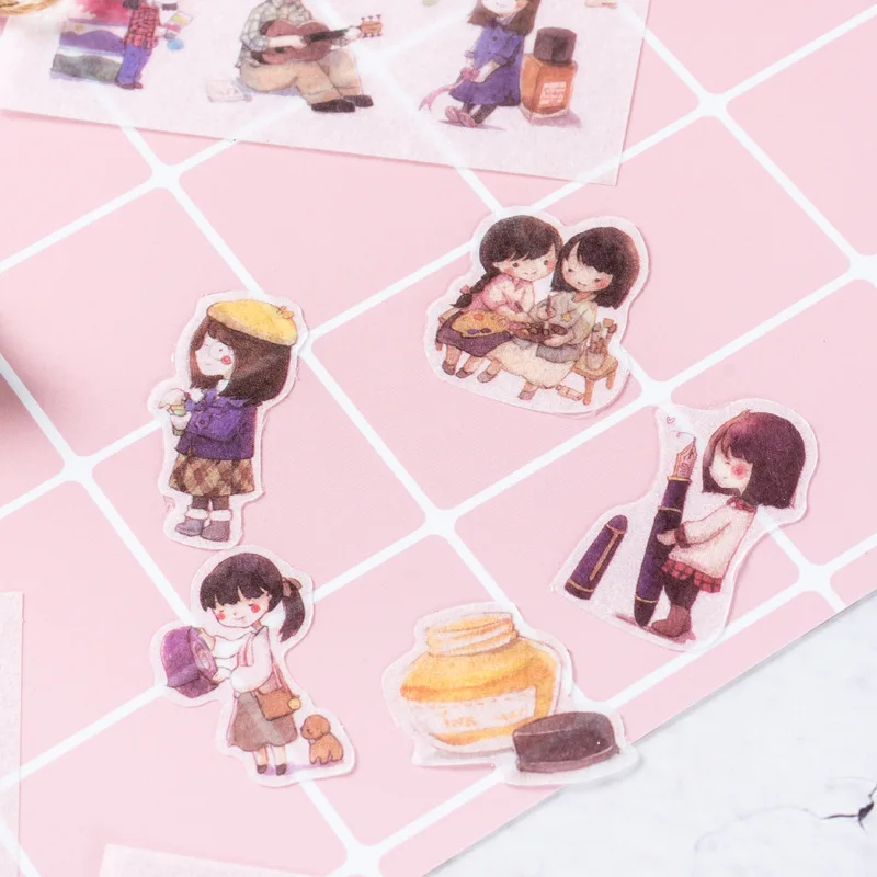 6 листов в партии девушки и друзья кавайные бумажные наклейки дневное украшение