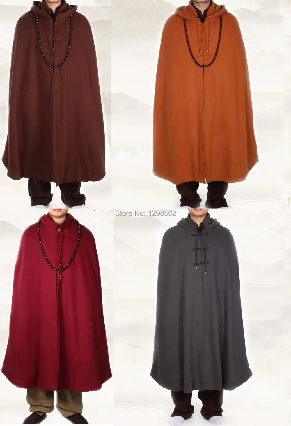 Буддистские монахи теплая зимняя накидка из хлопка robegown кунг фу боевые искусства