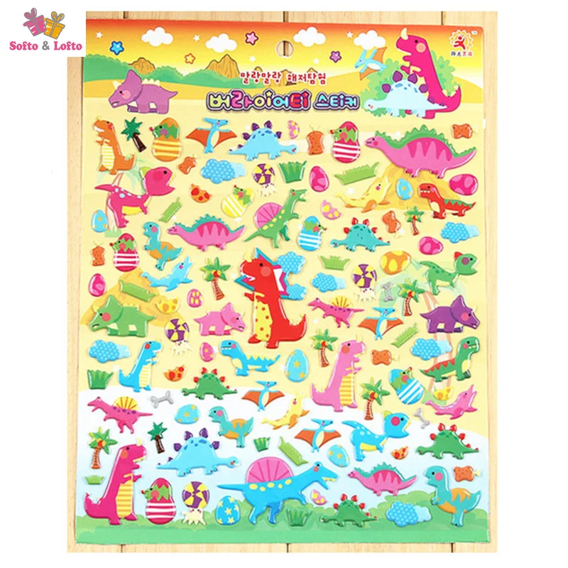 Бесплатная доставка 10 листов смешанных аниме 3D наклеек из пены стильные