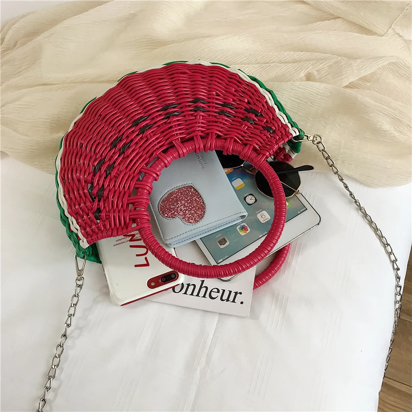 Fashion women Beach Handbags Large Summer Messenger Bag Handmade Woven Pvc Shoulder Chain Crossbody Bags for Women 2019 Sac | Багаж и