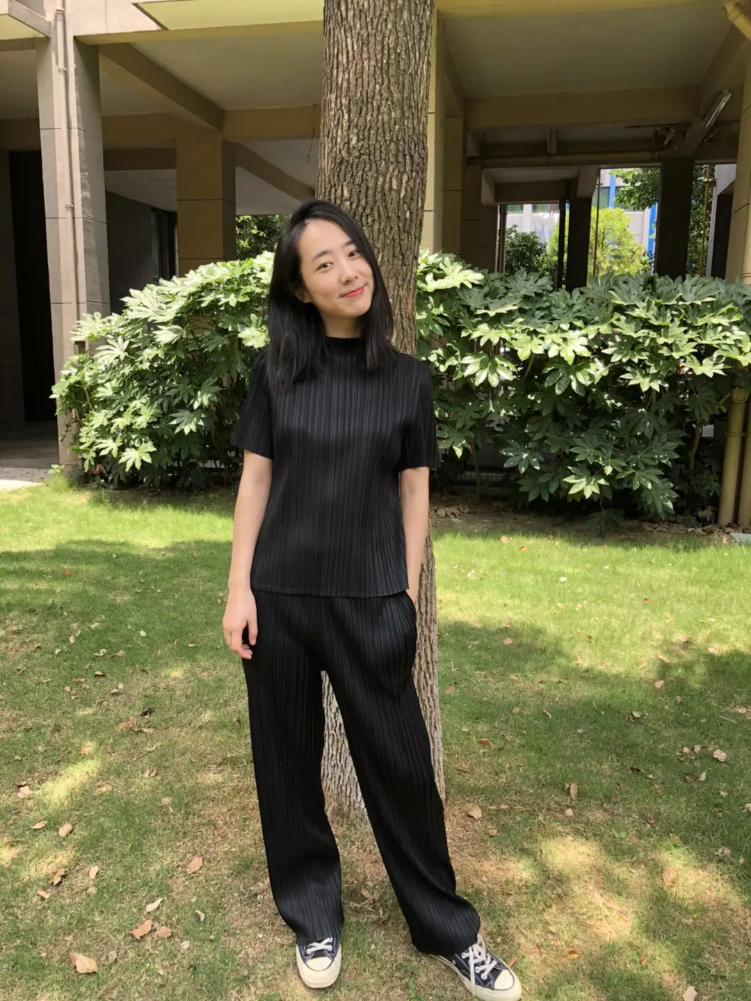 Changpleat новые базовые женские прямые брюки Miyak плиссированный однотонный эластичный пояс, карманы простые женские брюки модные