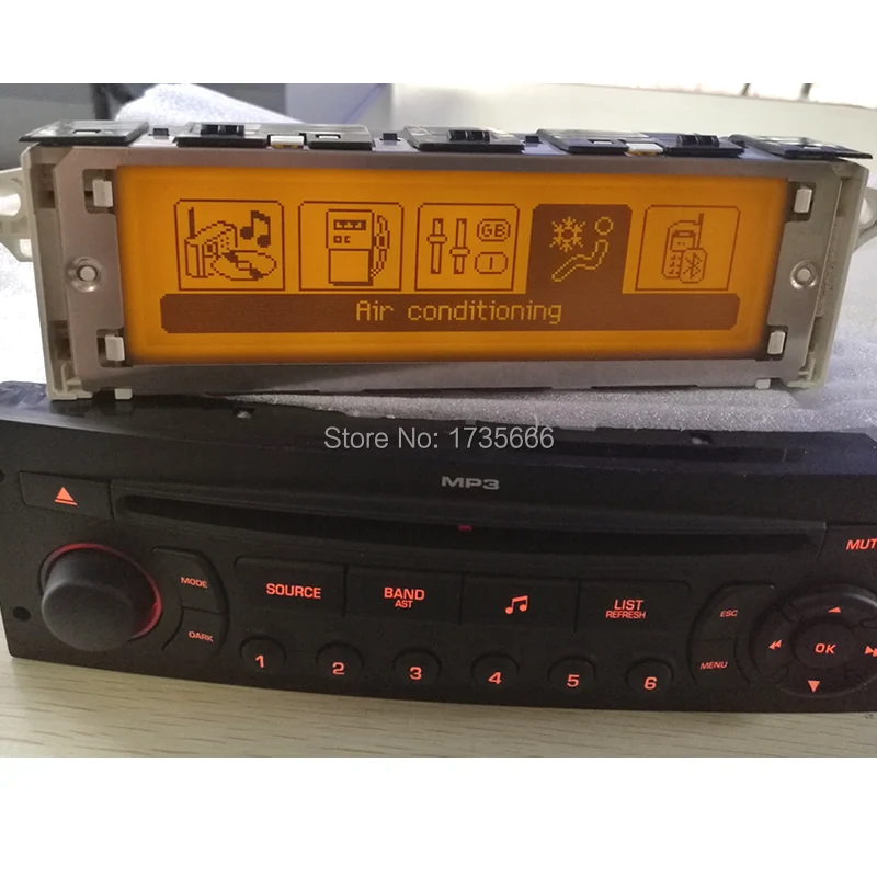 Оригинальный Автомобильный экран с поддержкой USB и Bluetooth ЖК-желтый монитор 12