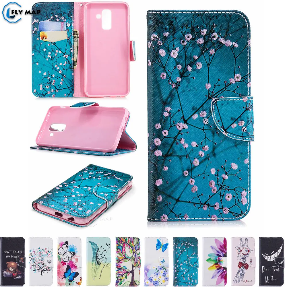 Флип чехол для Samsung Galaxy A6 Plus 2018 A605F A605FN/DS кожаный телефона A 6 SM A605FN/DS|leather case|case