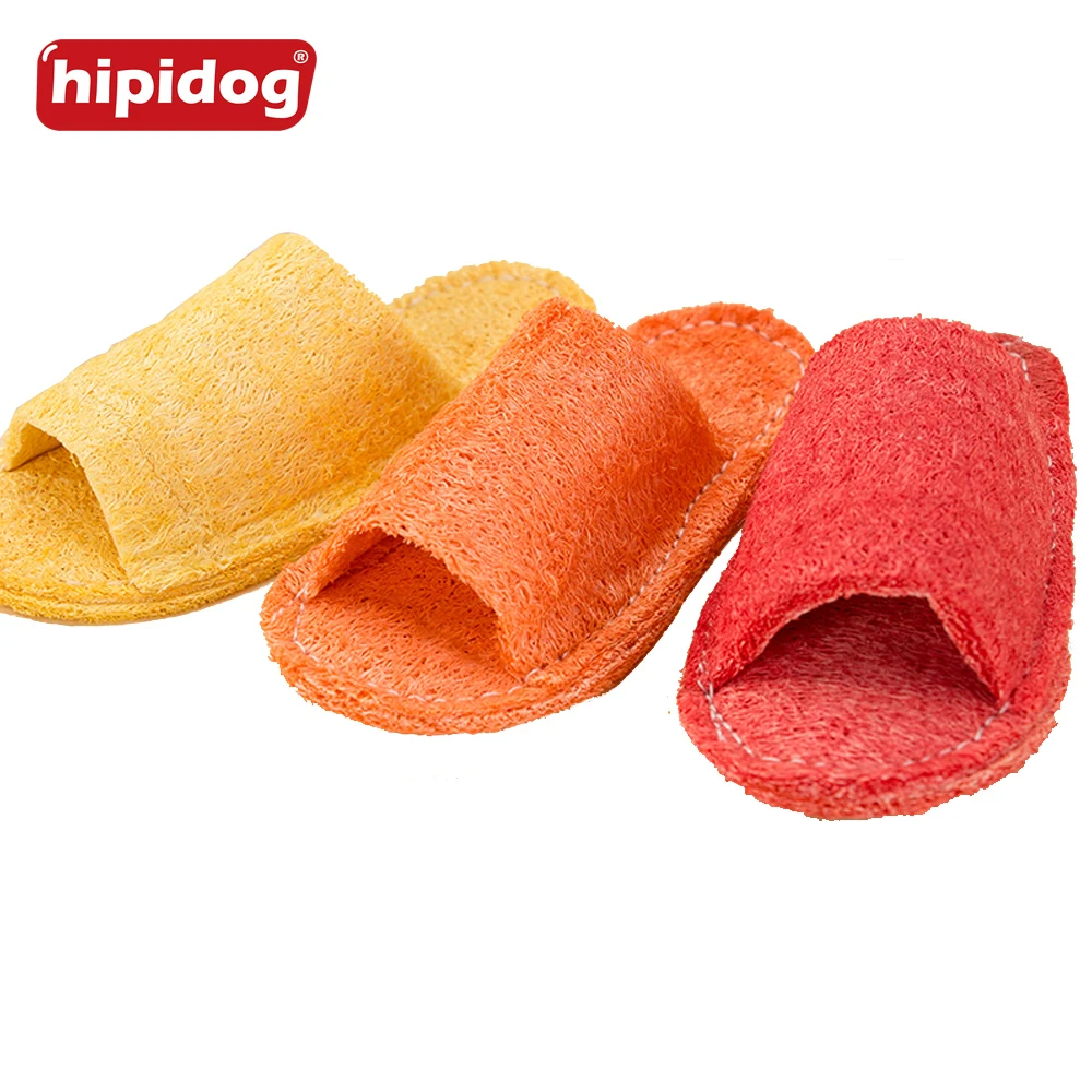 Hipidog 1 шт. натуральная люфа тапочка форма игрушка для домашних животных прочный