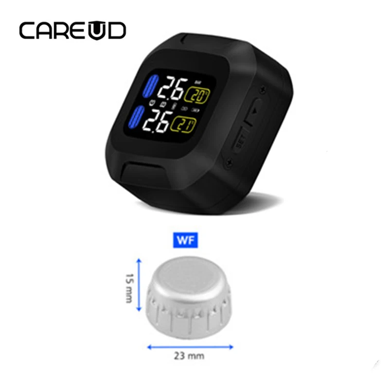 M3-WF-Silver CAREUD M3 беспроводной мотоцикл TPMS система контроля давления в шинах двигатель шины Aotu сигнализация 2 Внешний датчик мото инструменты - Тип: M3-WF-Silver