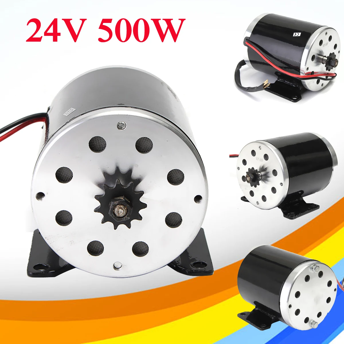 24V 500W 28.5A Электрический коллекторный мотор 2800 об/мин с кронштейном для скутера e-велосипеда мини велосипед картинг