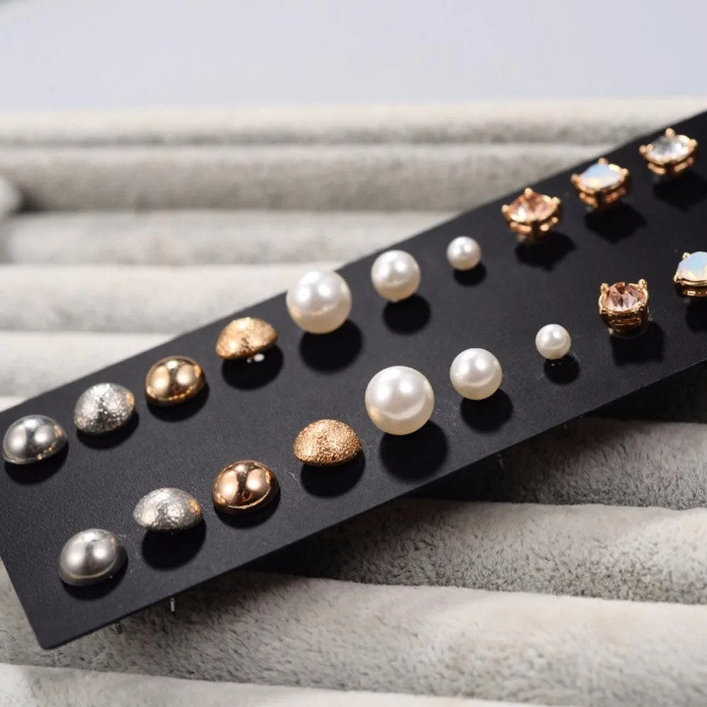Yvlah A Комбинации одной карте нескольких twin Rhinestone Peal Серьги для Для женщин контракт