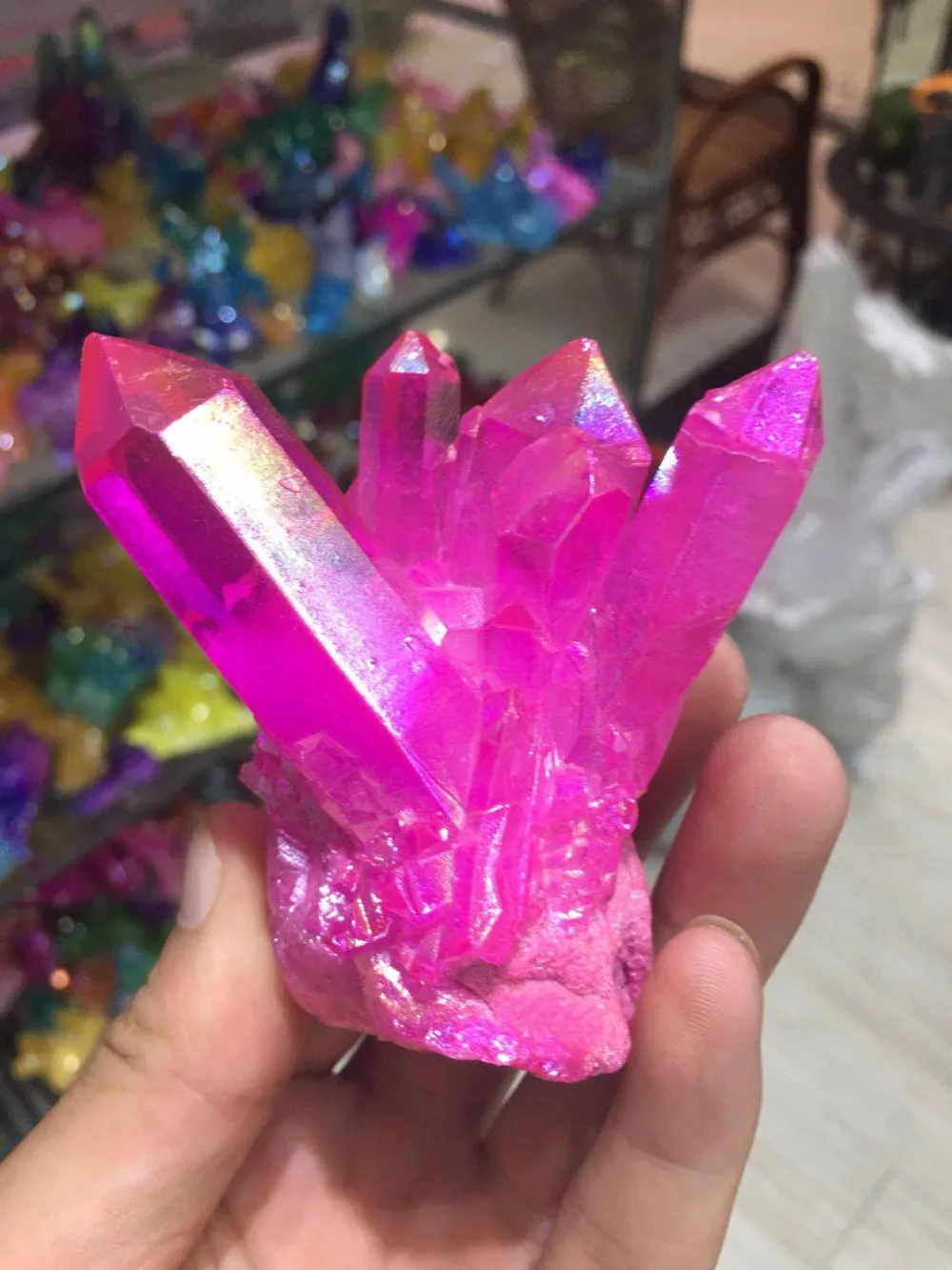 200 г новая мода розовый гальванический Кристалл кластеров кристалл кластера