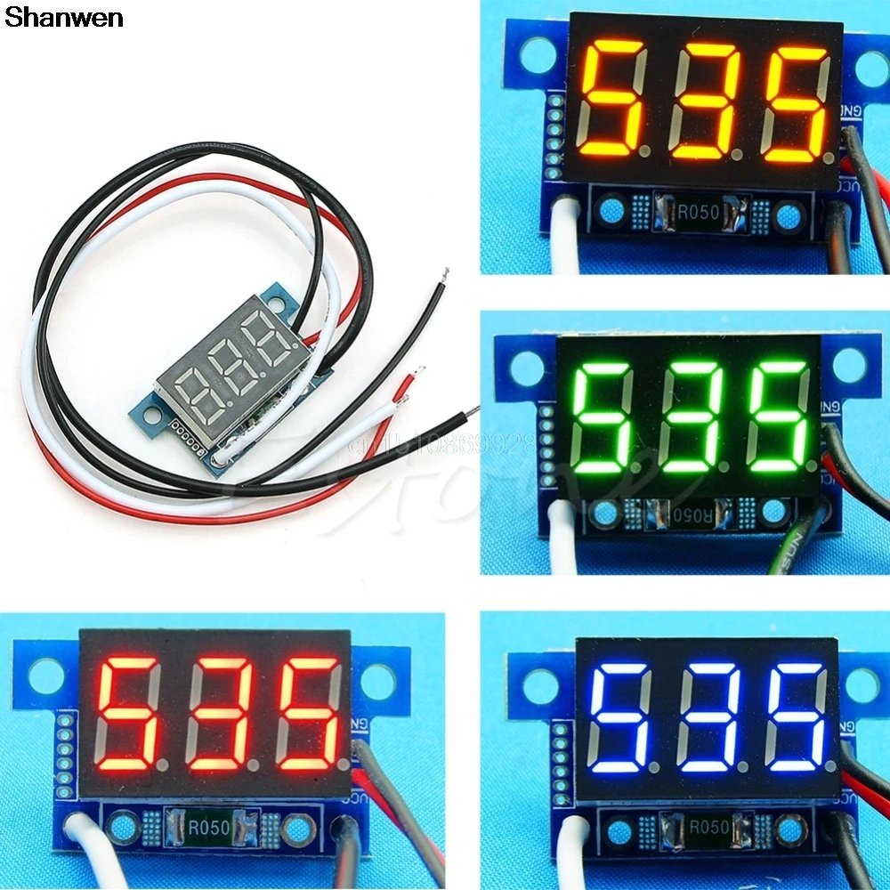 

1Pc Mini LED 0-999mA DC 4-30V Digital Panel Ammeter Amp Ampere Meter with Wire