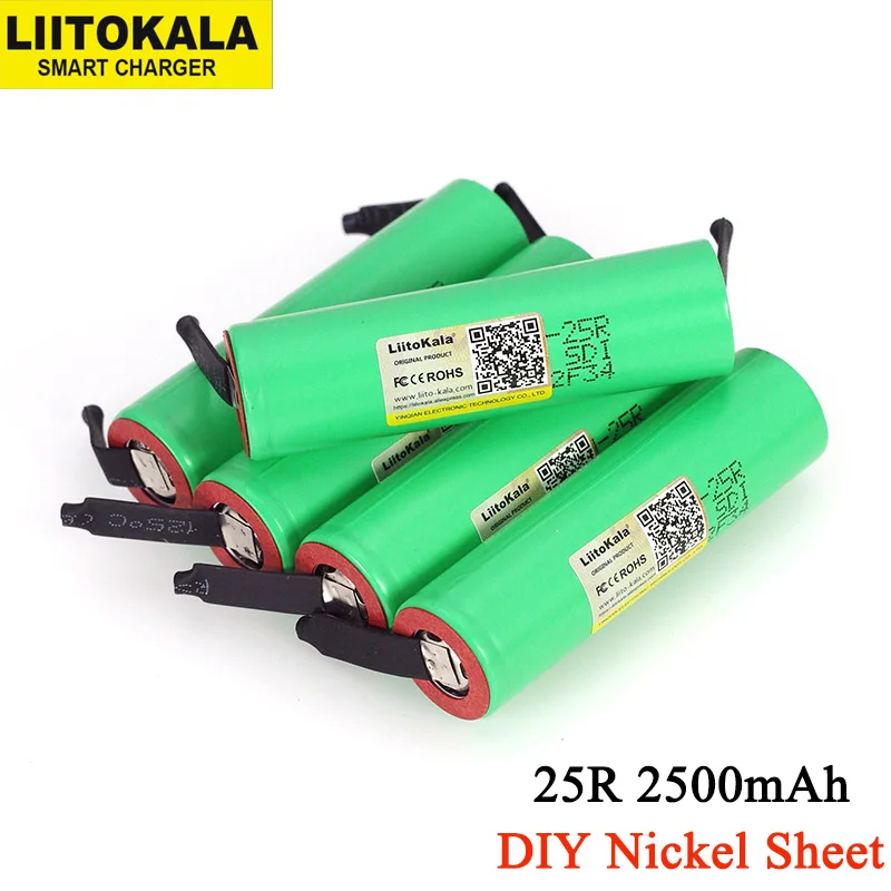 LiitoKala 3.7V 18650 2500mAh battery INR1865025R 3.6V discharge 20A dedicated Power + DIY Nickel sheet | Электроника