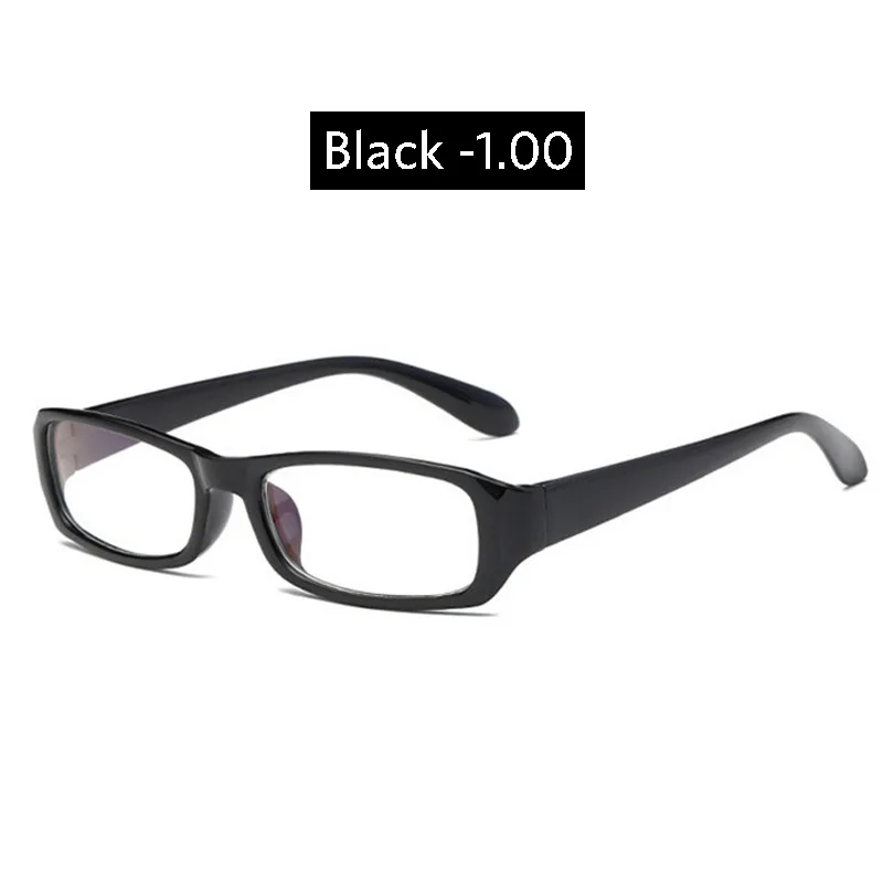 Black -1.00 Iboode, простые очки для близорукости, очки для близорукости, женские, мужские, черная оправа, короткий объектив прицела, очки, анти-голубые очки, ультра светильник - Цвет оправы: Black -1.00