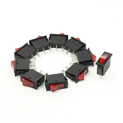 Однополюсный одиночный бросок O/F выключатель света AC 15A 250V 125V 20A 10 шт KCD3-101N