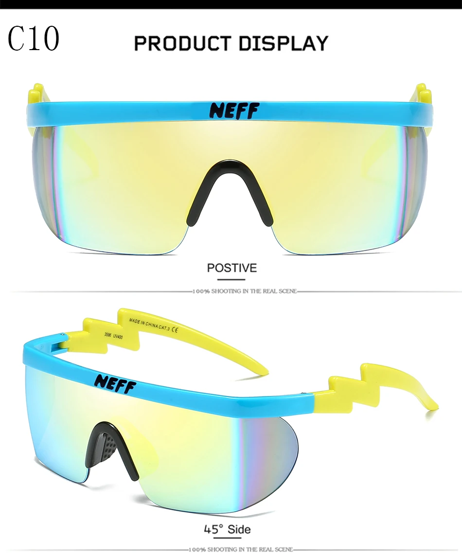Модные солнцезащитные очки NEFF с коробкой для мужчин/женщин, фирменный дизайн, солнцезащитные очки для вождения, уличные очки, 2 линзы, Oculos De Sol Feminino